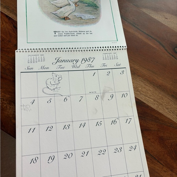 The Authentic Tales Of Beatrix Potter 1987 Spiral-Bound Calendar Vintage VGC - Picture 5 of 9